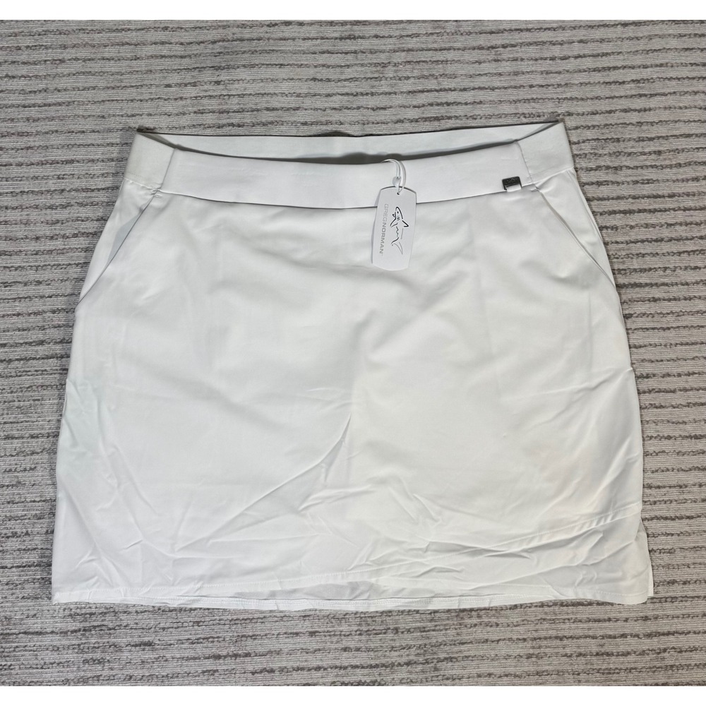 Greg Norman White Golf Skort Women XL Performance Mesh Inner Shorts Pockets